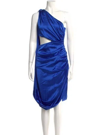 Pre-owned Prabal Gurung One-shoulder Midi Length Dress In Blue