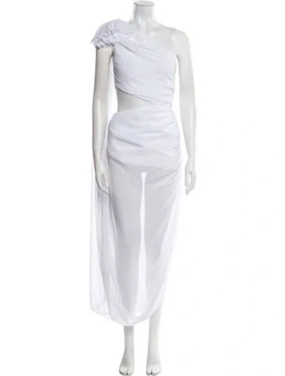 Pre-owned Prabal Gurung One-shoulder Mini Dress In White