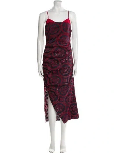 Pre-owned Prabal Gurung Paisley Print Long Dress In Red