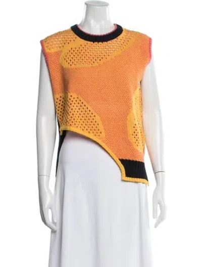 Pre-owned Prabal Gurung Patterned Crew Neck Sweater In White