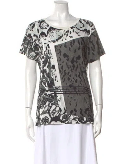 Pre-owned Prabal Gurung Patterned Crew Neck T-shirt In Black