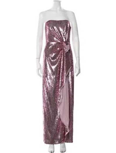 Pre-owned Prabal Gurung Patterned Long Dress In Pink