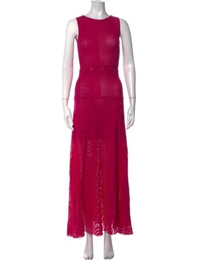 Pre-owned Prabal Gurung Patterned Long Dress In Pink