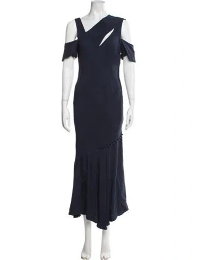 Pre-owned Prabal Gurung Patterned Long Dress W/ Tags In Blue