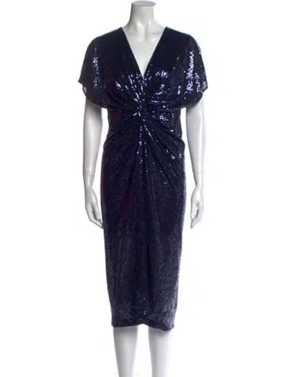 Pre-owned Prabal Gurung Patterned Midi Length Dress In Blue