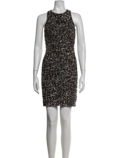 Pre-owned Prabal Gurung Patterned Mini Dress In Black