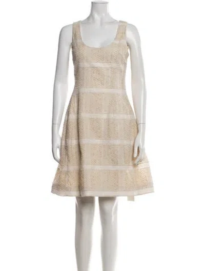 Pre-owned Prabal Gurung Patterned Mini Dress In Neutrals