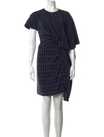 Pre-owned Prabal Gurung Plaid Print Mini Dress In Blue