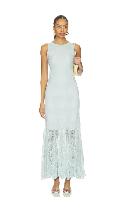 Prabal Gurung Pointelle Slip Maxi Trumpet Dress In Blue