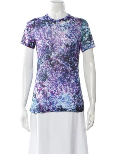 Pre-owned Prabal Gurung Printed Crew Neck T-shirt In Purple
