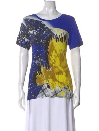 Pre-owned Prabal Gurung Printed Crew Neck T-shirt In Yellow