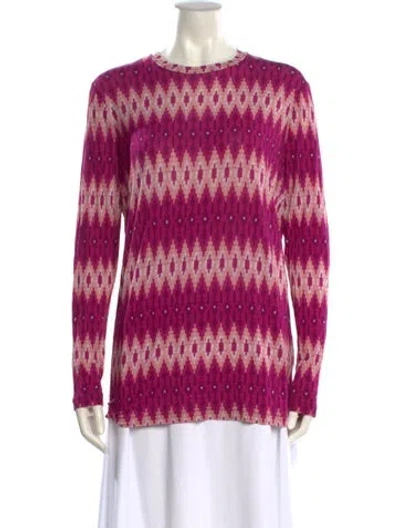 Pre-owned Prabal Gurung Printed Crew Neck Tunic In Purple