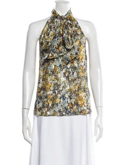 Pre-owned Prabal Gurung Printed Halterneck Top In Multi