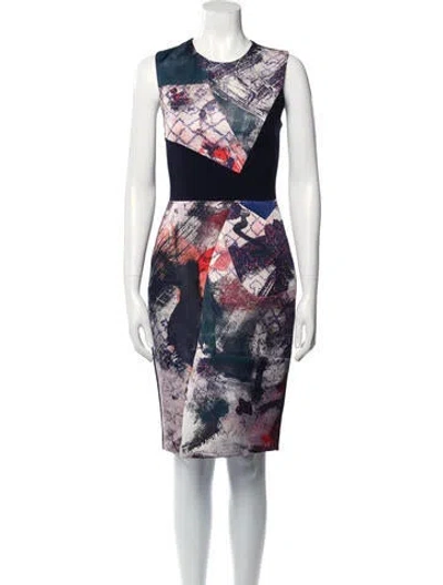 Pre-owned Prabal Gurung Printed Knee-length Dress In Black