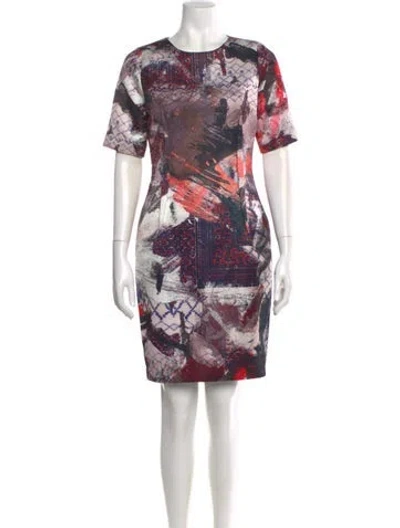 Pre-owned Prabal Gurung Printed Knee-length Dress In Gray