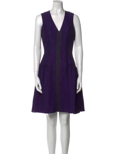 Pre-owned Prabal Gurung Printed Knee-length Dress In Purple