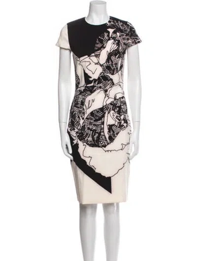 Pre-owned Prabal Gurung Printed Knee-length Dress In White