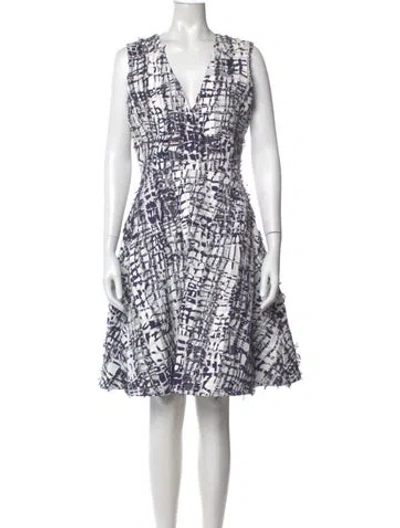 Pre-owned Prabal Gurung Printed Knee-length Dress In White