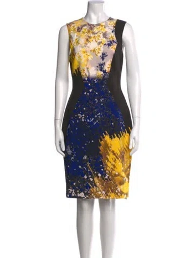 Pre-owned Prabal Gurung Printed Knee-length Dress In Yellow