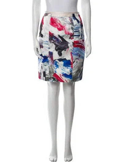 Pre-owned Prabal Gurung Printed Knee-length Skirt In White