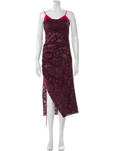 Pre-owned Prabal Gurung Printed Long Dress In Red