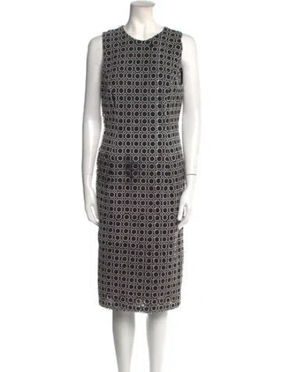 Pre-owned Prabal Gurung Printed Midi Length Dress In Black