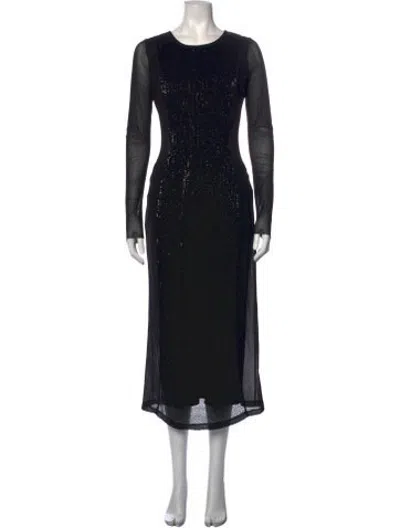 Pre-owned Prabal Gurung Printed Midi Length Dress In Black