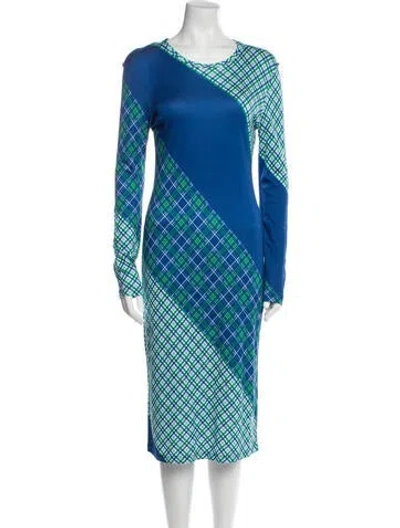 Pre-owned Prabal Gurung Printed Midi Length Dress In Blue