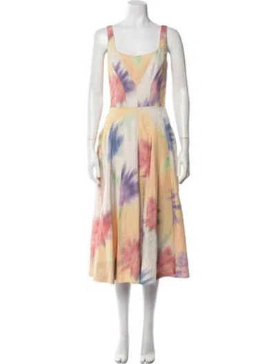 Pre-owned Prabal Gurung Printed Midi Length Dress W/ Tags In Multi