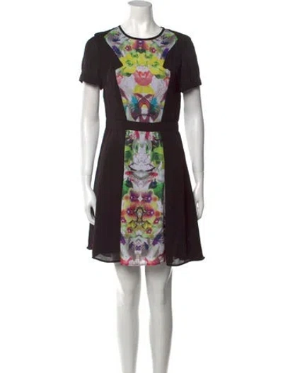 Pre-owned Prabal Gurung Printed Mini Dress In Black