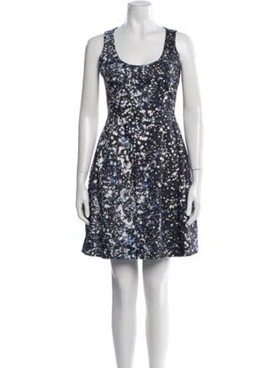 Pre-owned Prabal Gurung Printed Mini Dress In Blue
