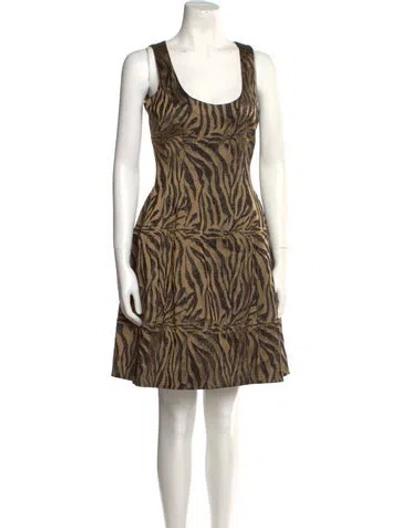 Pre-owned Prabal Gurung Printed Mini Dress In Brown