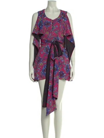 Pre-owned Prabal Gurung Printed Mini Dress In Pink