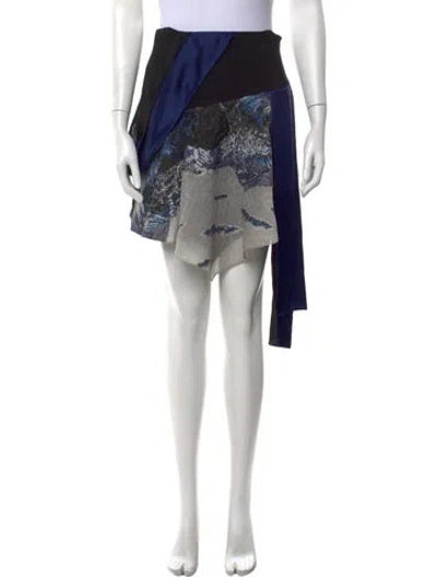 Pre-owned Prabal Gurung Printed Mini Skirt In Black