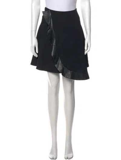 Pre-owned Prabal Gurung Ruffle Embellishment Mini Skirt In Black
