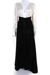 Prabal Gurung Satin Color Block Evening Gown White In White