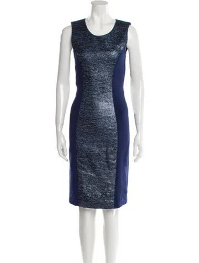 Pre-owned Prabal Gurung Scoop Neck Knee-length Dress In Blue