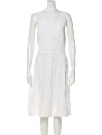 Pre-owned Prabal Gurung Scoop Neck Knee-length Dress In White