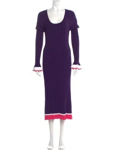 Pre-owned Prabal Gurung Scoop Neck Long Dress W/ Tags In Purple