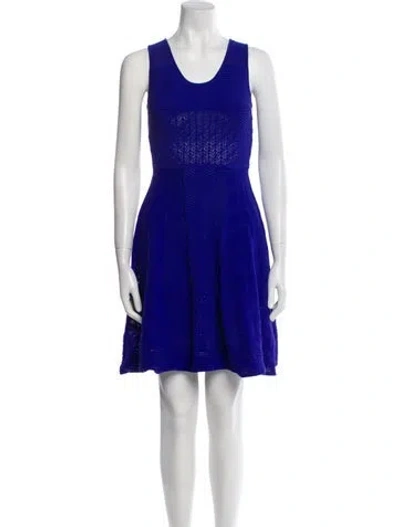 Pre-owned Prabal Gurung Scoop Neck Mini Dress In Blue