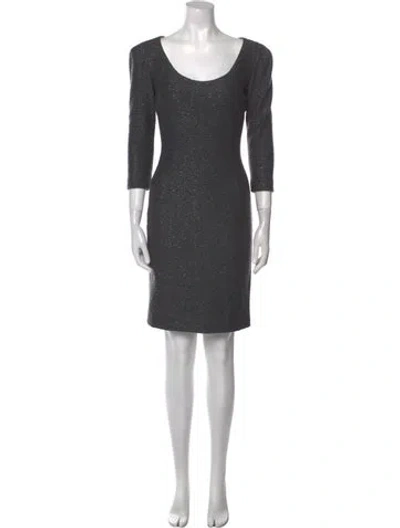 Pre-owned Prabal Gurung Scoop Neck Mini Dress In Gray