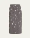 Prabal Gurung Sequin Embroidered Pencil Midi Skirt