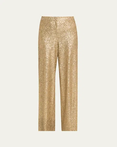 Prabal Gurung Sequined Wide Leg Trousers In Gold