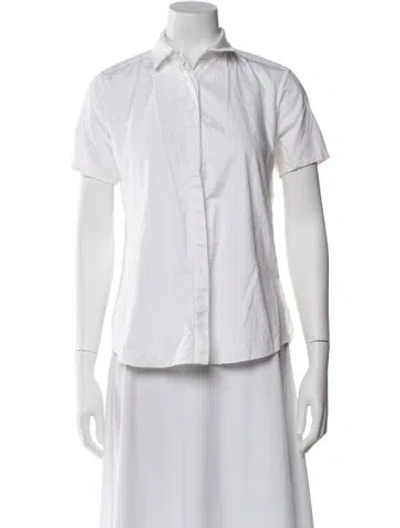 Pre-owned Prabal Gurung Short Sleeve Button-up Top In White
