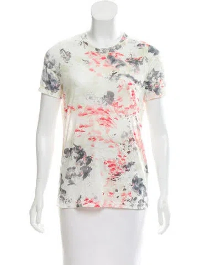 Pre-owned Prabal Gurung Short Sleeve Floral Print Top In Green