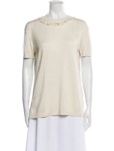 Pre-owned Prabal Gurung Silk Bateau Neckline Sweater In White