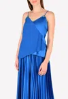 Prabal Gurung Silk Camisole Top With Tie-ups In Blue