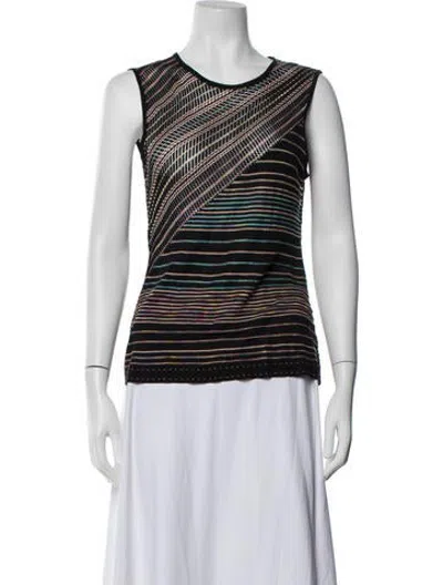 Pre-owned Prabal Gurung Silk Crew Neck Top In Black