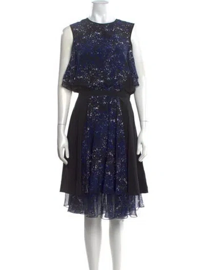 Pre-owned Prabal Gurung Silk Knee-length Dress In Black/blue