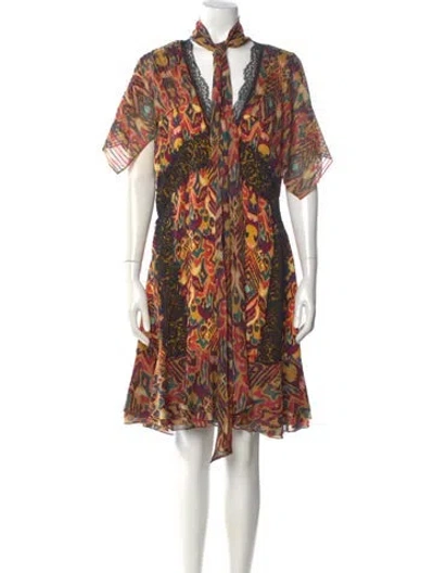 Pre-owned Prabal Gurung Silk Knee-length Dress In Brown